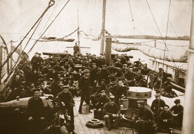 Ponte della cannoniera e equipaggio, 1861-65 da Mathew B. Brady